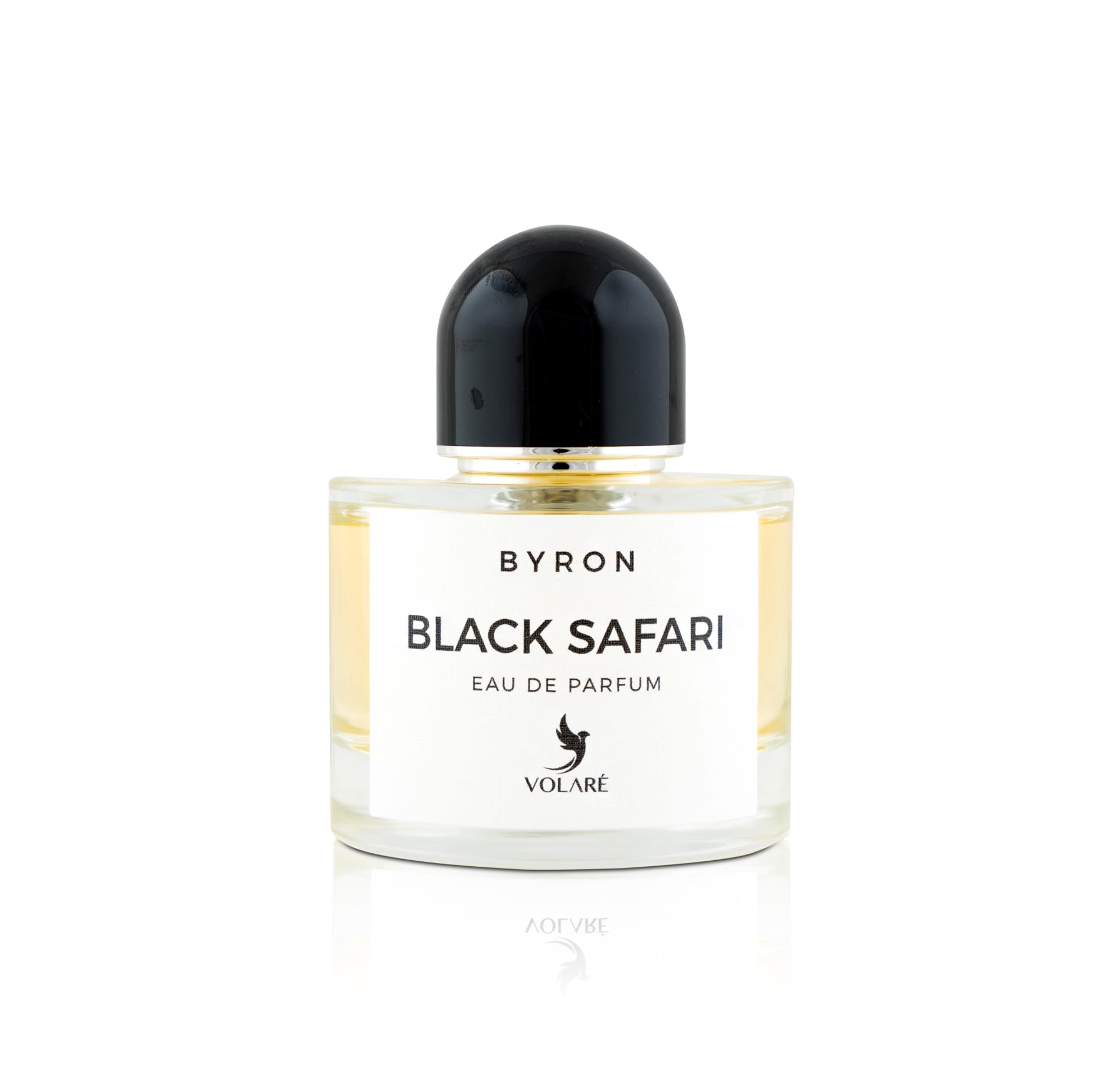 Byron Black Safari perfume bottle on a white background