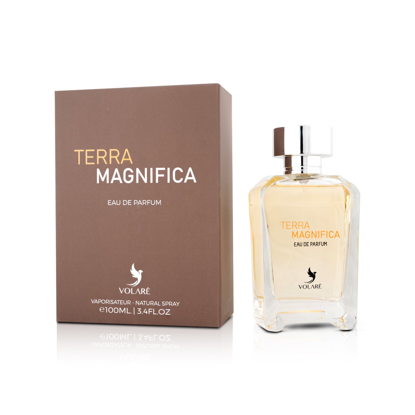 Terra Magnifica Eau de Parfum bottle and packaging on a white background