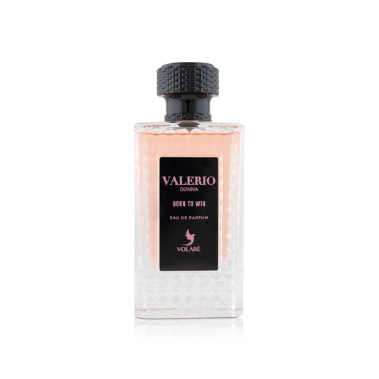 Perfume bottle labeled 'Valerio Donna' on a white background