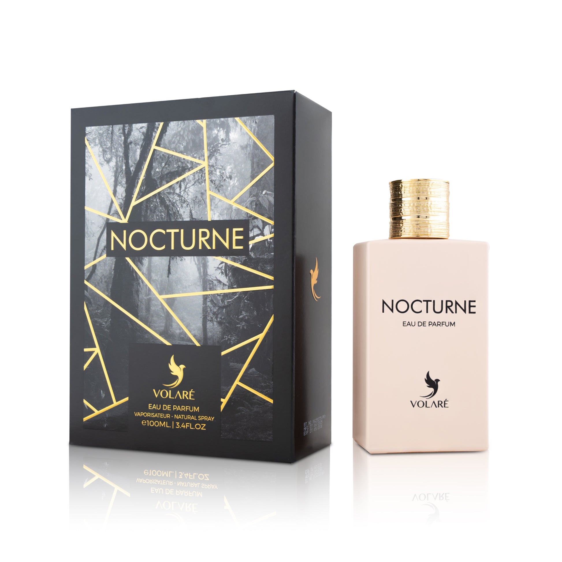 Volaré Nocturne perfume bottle and packaging on a white background