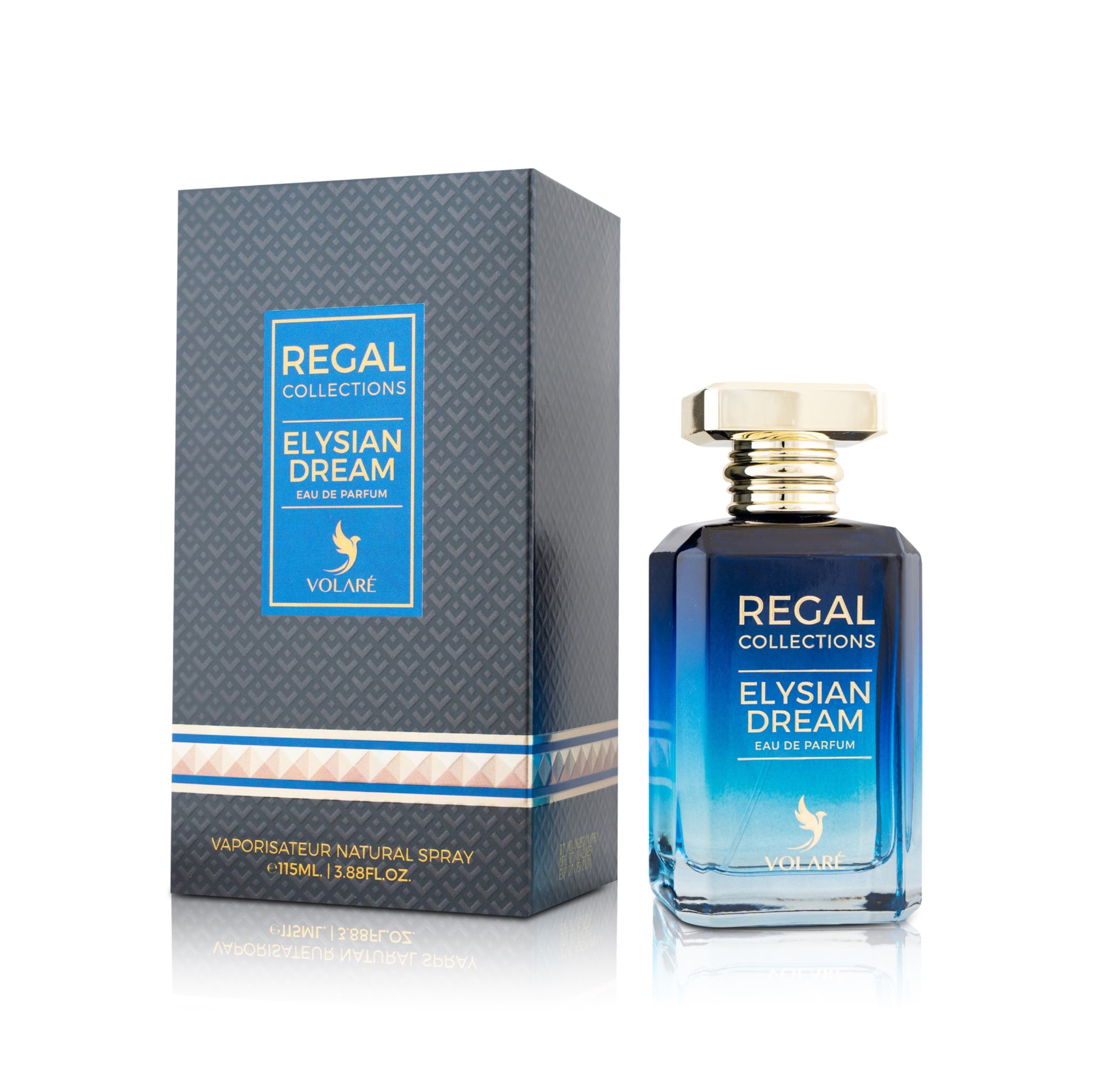 Regal Collections Elysian Dream perfume bottle and packaging on a white background
