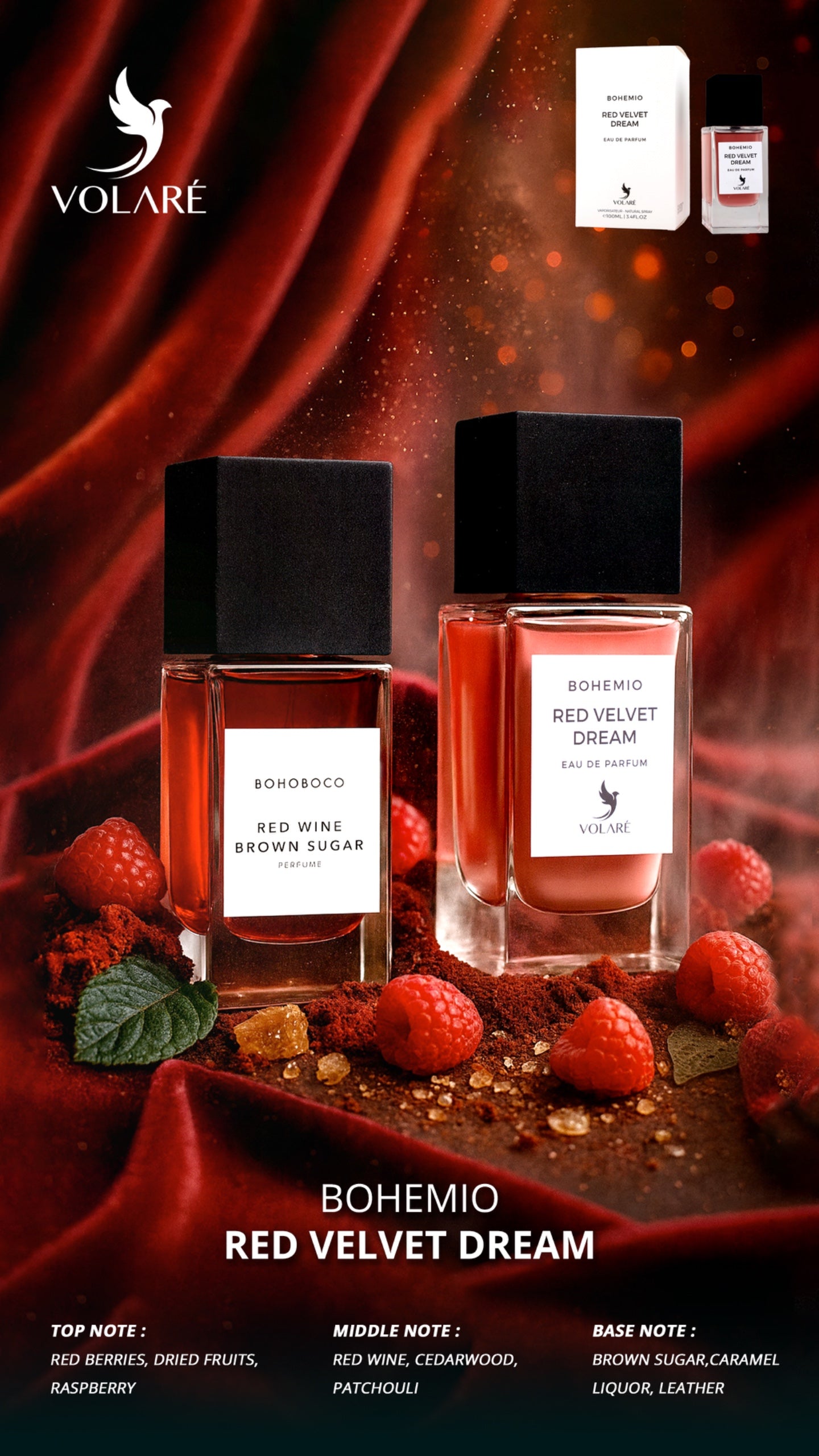 Volare Bohemio Red Velvet Dream | Amber Vanilla / Oriental Vanilla