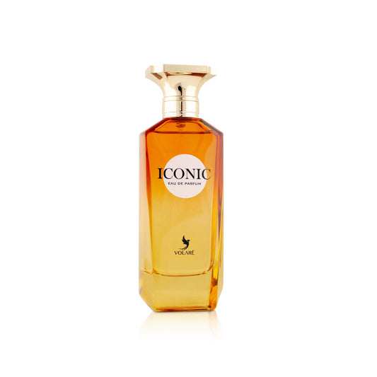 Perfume bottle labeled 'Iconic' on a white background