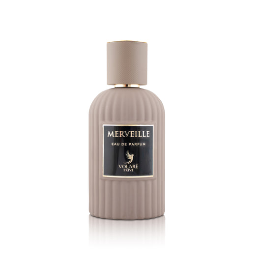 Perfume bottle labeled 'Merveille' on a white background